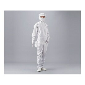 アズピュア（アズワン） アズピュアクリーンスーツ(フード別・サイドファスナー型) ポケット付き 白 4L 21211SW 1着