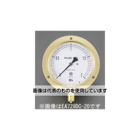 エスコ G 3/8"/100mm/ 0-0.1MPa つば付圧力計 EA729DD-1 入数：1個