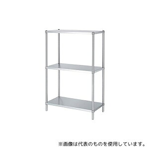シンコー(業務用厨房機器) RB3-9045 ステンレスラック (SUS430・ベタ棚3段仕様) 888×438×1800