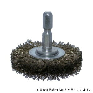 トラスコ中山 TB-6221-60 軸付ホイールブラシ φ50X軸6.35 真鍮メッキ鋼線 線径0.2