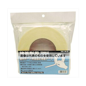 和気産業 接着剤用 建材ボード用仮固定両面テープ 厚さ1.1mm×幅20mm×長さ10m KW-04 入数:1巻