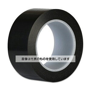 セーフラン安全用品 厚手PVCラインテープ 幅50mm×22m 厚0.2mm はく離紙なし 樹脂芯 黒 J2352-BK 入数:1巻