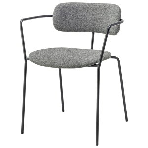 東谷 アームチェア ダイニングチェア 北欧 おしゃれ 肘付き ファブリック スチール スタッキング チェアー 椅子 イス グレー PC-257GY