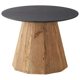 東谷 ラウンドテーブルS ローテーブル センターテーブル 机 木製 天然木 円形 おしゃれ ヴィンテージ モダン ブラック WE-881