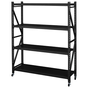 東谷 本棚 食器棚 ラック シェルフ おしゃれ スチール オープンラック 3段 キャスター 安い 人気 DIS-683BK