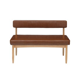 東谷 エコモ ソファ 椅子 おしゃれ ダイニングベンチ 木製 北欧 レザー 布地 ブラウン HOC-151BR