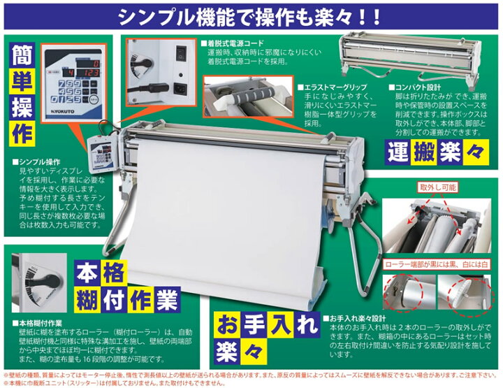 楽天市場 極東産機 簡易自動壁紙糊付機 Saisai サイサイ 11 1322 配送制限商品 セミプロｄｉｙ店ファースト