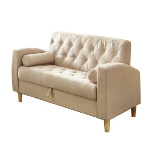 後藤家具物産 収納庫付き2人掛けソファ SO-03-GR 収納付き 北欧 幅123cm クッション付き グリーン | 座面下収納 2人掛け グリーン ファブリック