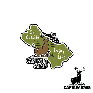 �L���v�e���X�^�b�O(CAPTAIN STAG) CS�f�U�C���X�e�b�J�[(�V�J�ESANJO)72×61mm | �V�J �A�E�g�h�A �X�e�b�J�[ �V�[�� �L�����v�p�i ���O �o�[�x�L���[ �p�[������ �� �L�����v