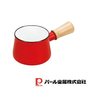 パール金属 プチっと ホーローミルクパン10cm(レッド) | レッド プチっと パール金属 片手鍋 ミルクパン 小さい ホーロー ガス火専用 離乳食 小さめ 小鍋 琺瑯 かわいい なべ プチッと ミニサ