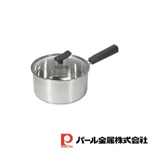 【お得な2個セット】チーノ ステンレス製3層底ガラス蓋付片手鍋18cm | チーノ IH対応 パール 片手鍋 ステンレス製 鍋 ガラス蓋付 3層底 両手鍋 外輪鍋 円付鍋 フライパン 厨房 キッチン テーブ