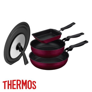 \レビュー特典有/2025新商品 特典付き サーモス(THERMOS) 選べる4type フライパン 4点セット 折りたたみ スタンド式 フタ付き 玉子焼き付き | デュラブル IH対応 ih 炒め鍋 セット 20cm 24cm 26cm 28cm
