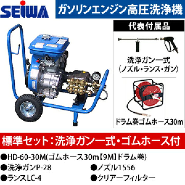 楽天市場】精和産業(セイワ) ガソリンエンジン高圧洗浄機(開放型) JC 