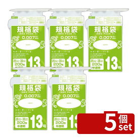 ＼レビュー特典有／【5個セット】ネオパック 7 規格袋 13号 半透明 | ポリ袋 ネオパック 13号 規格袋 半透明 高密度ポリエチレン 袋 0.007mm シャカシャカ ゴミ袋 使い捨て 薄型 260x380 収納袋 クリアバッグ 透明袋 耐久性 袋詰め プラスチック袋 台所用品