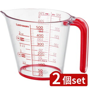 2個set 岩崎 K-1558R メジャーカップ 500mL | メジャーカップ 計量カップ 日本製 耐熱 食洗器対応 岩崎工業 500mL キッチンツール 液体 計量 レッド お米も量れる 耐熱カップ メジャー すべり止め付