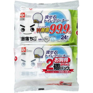 レック S281 GN流せる除菌トイレクリーナー24枚2P | 流せる除菌トイレクリーナー 激落ちくん トイレクリーナー 清掃 激落くん レック 流せる 激落ち トイレ清掃 除菌シート トイレシート 消臭