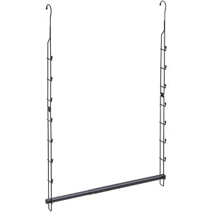 伸晃 クローゼット吊り下げハンガー伸縮タイプBK | ハンガーラック クローゼット 収納 伸縮 ブラック 衣類収納 クローゼット収納 伸縮式 吊り下げ 吊るす 衣服収納 吊り下げハンガー コンパ