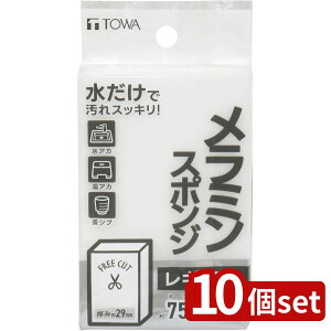 【10個セット】東和産業 BMSメラミンスポンジ レギュラー | メラミンスポンジ レギュラー 水アカ 水垢 湯アカ 茶渋 汚れ落とし 水だけ 洗剤不要 スポンジ 使い捨て 使い切り キッチン 台所 掃