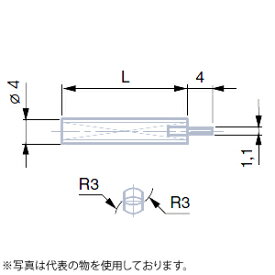 TESA(テサ)　No.02660071　楕円形2×R3 ピン付測定子 同軸型 超硬 L40mm　MEASURING INSERT VHC 40