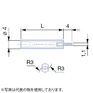 TESA(�e�T)�@No.02660072�@�ȉ~�`2×R3 �s���t����q �����^ ���d L60mm�@MEASURING INSERT VHC 60