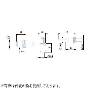 TESA(テサ) No.03510801 フラット測定面付測定子 スチール Dφ2.5mm MEASURING INSERT TN70