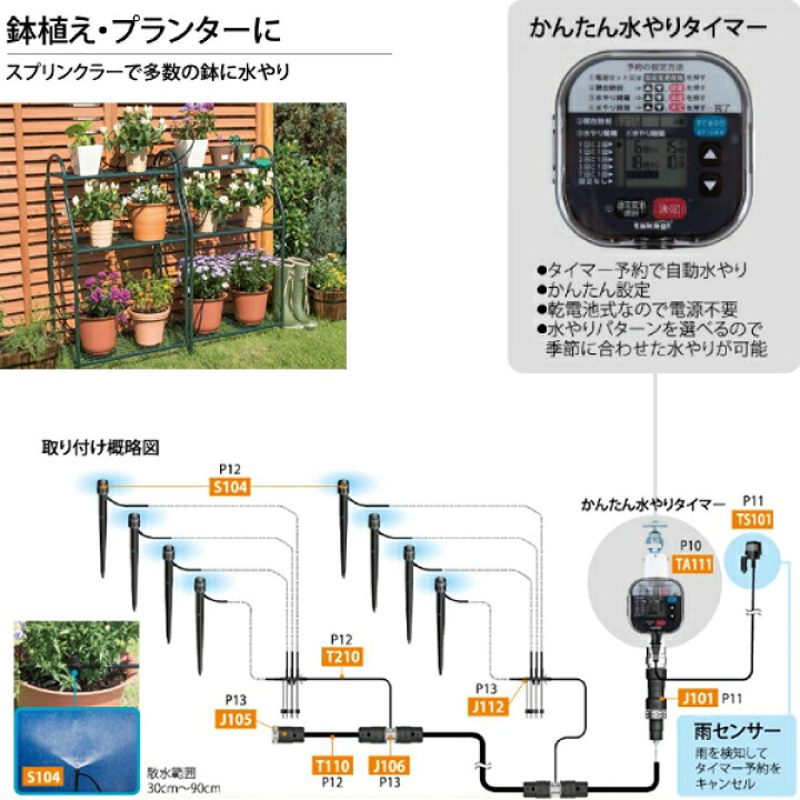 楽天市場】タカギ 簡単水やりシステム GKK102+GTA111セット 散水自動水 