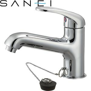 三栄水栓(SANEI) K4710K-13-23 シングルワンホール洗面混合栓|洗面所用 U-MIX 寒冷地用