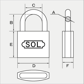 ソールNo.2500シリンダー南京錠40mm単品【在庫有り】