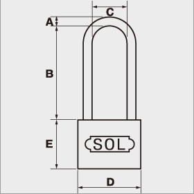 ソールNo.2500ステンロック南京錠ツル長45mm単品