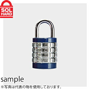 SOL HARD (ソールハード) No.500 ストップロック 30mm ダイヤル南京錠 (4桁番号固定) 青 単品