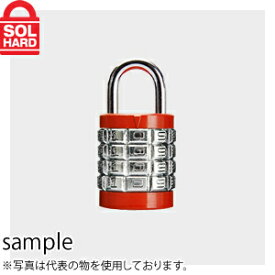 SOL HARD (ソールハード)　No.500　ストップロック　30mm　ダイヤル南京錠　(4桁番号固定)　赤　単品