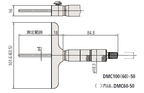 楽天市場】ミツトヨ(Mitutoyo) DMC100-150(129-116) 替ロッド形デプス