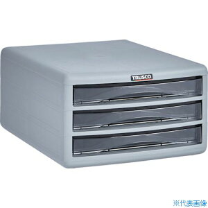 ■TRUSCO プラスチックレターケース A4浅型タイプ 3段 PA4S3(0000728)