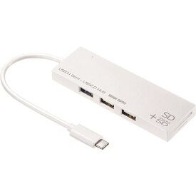 ■SANWA USB Type Cコンボハブ カードリーダー付き USB3TCHC16W(2005341)[送料別途お見積り][法人限定][掲外取寄]