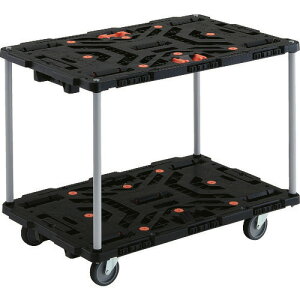 ■TRUSCO 連結式樹脂製2段台車 ビートル 900X600 自在5輪 とめたろう付 ハンドルなし BT920J5E100T(2063400)