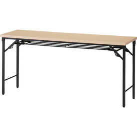 ■TRUSCO 折りたたみ会議テーブル 1500X600XH700 棚板付 ナチュラル TSTT1560C(2555356)