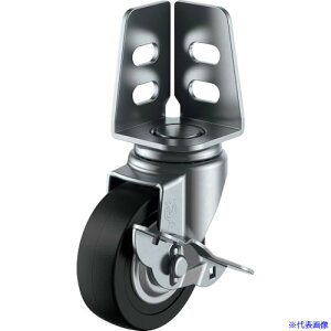 ■ユーエイ アングル 自在 キャスター 導電ゴム 車輪径75mm ストッパー付き Sタイプ SA-S型 取付寸法20×21,16 SA75RHES(3695331)