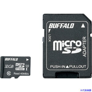 ��BUFFALO UHS�|I Class1 microSDHC�J�[�h SD�ϊ��A�_�v�^�[�t 32GB RMSD032GU1SA(4172195)