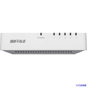 ��BUFFALO 10/100Mbps�Ή� �X�C�b�`���O�n�u �v���X�`�b�N➑�/�d���O�t�����f�� 5�|�[�g �z���C�g LSW4TX5EPWHD(4293580)