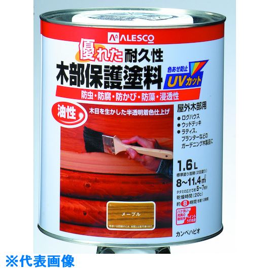 □KANSAI 油性木部保護塗料 1.6L チーク 7141031.6(5429099)×6[送料