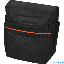 ■TRUSCO 小型腰袋2段 フタ付 ブラック TC52A(5630467)