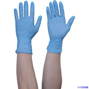 ■TRUSCO まとめ買い 使い捨てニトリル手袋TGワーク 0.10 粉無青M 100枚 10箱 TGNN10BM10P(5860062)
