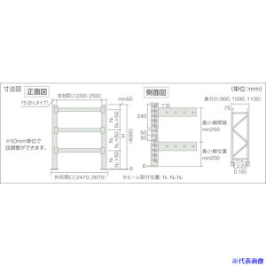 ��TRUSCO �p���b�g���b�N1�g��2500×900×H4000 3�i �P�� 1D40B25093(8183735)[�����ʓr�����ς�][�@�l����][����]