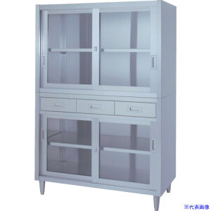 ���V���R�[ �X�e�����X�ۊǌ�(���o�t/�㉺�K���X��2�i���ESUS430)W1200×D600×H1750 VADGG12060(8282464)[�@�l����][�O������]