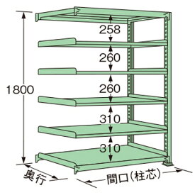 扶桑金属工業 中量ラック MG1815L06R 単連:連結タイプ 棚：6段(天板含む) [法人・事業所限定][送料別途お見積り]