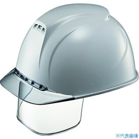 ■タニザワ エアライト搭載ヘルメット(透明バイザータイプ・溝付・通気孔付・ワイドシールド付) ST#1830VJ-SE(EPA) 透明バイザー：グレー/帽体色：グレー 1830VJSEV2GR5J(2069449)