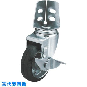 ■ユーエイ アングル 自在 キャスター ゴム 車輪径50mm ストッパー付き Sタイプ SA-S型 取付寸法19×19,15.5 SA50RS(2783444)