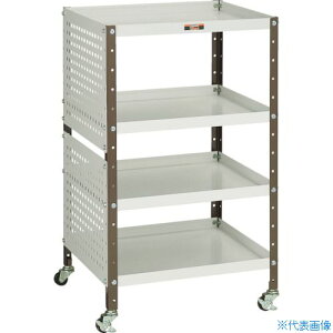 ■TRUSCO V型ツールワゴン 482X420XH798 4段 Pパネル付 VL1P2(3525368)