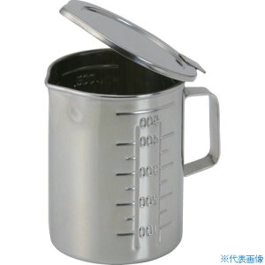 ■オオモリ フタ付口付ビーカー(丁番タイプ) 3L OM4967(3687799)