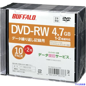 BUFFALO wfBA DVD-RW PCf[^p 4.7GB @l`l 10+2 RODW47D012CWZ(3822054)